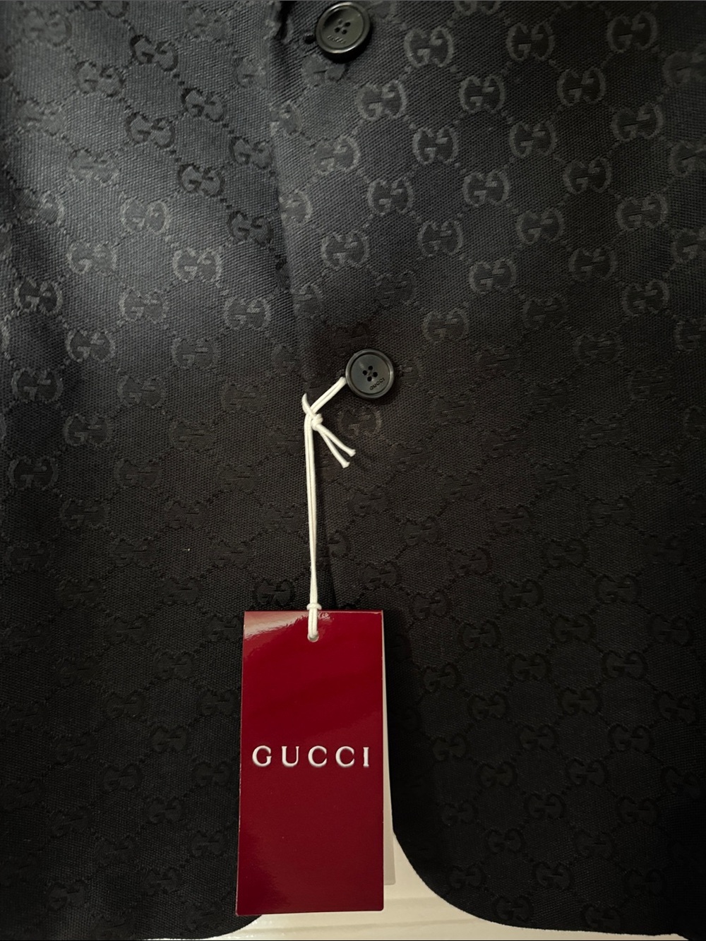 Gucci Black Tonal Monogram Men's Blazer - Picture 4 of 14
